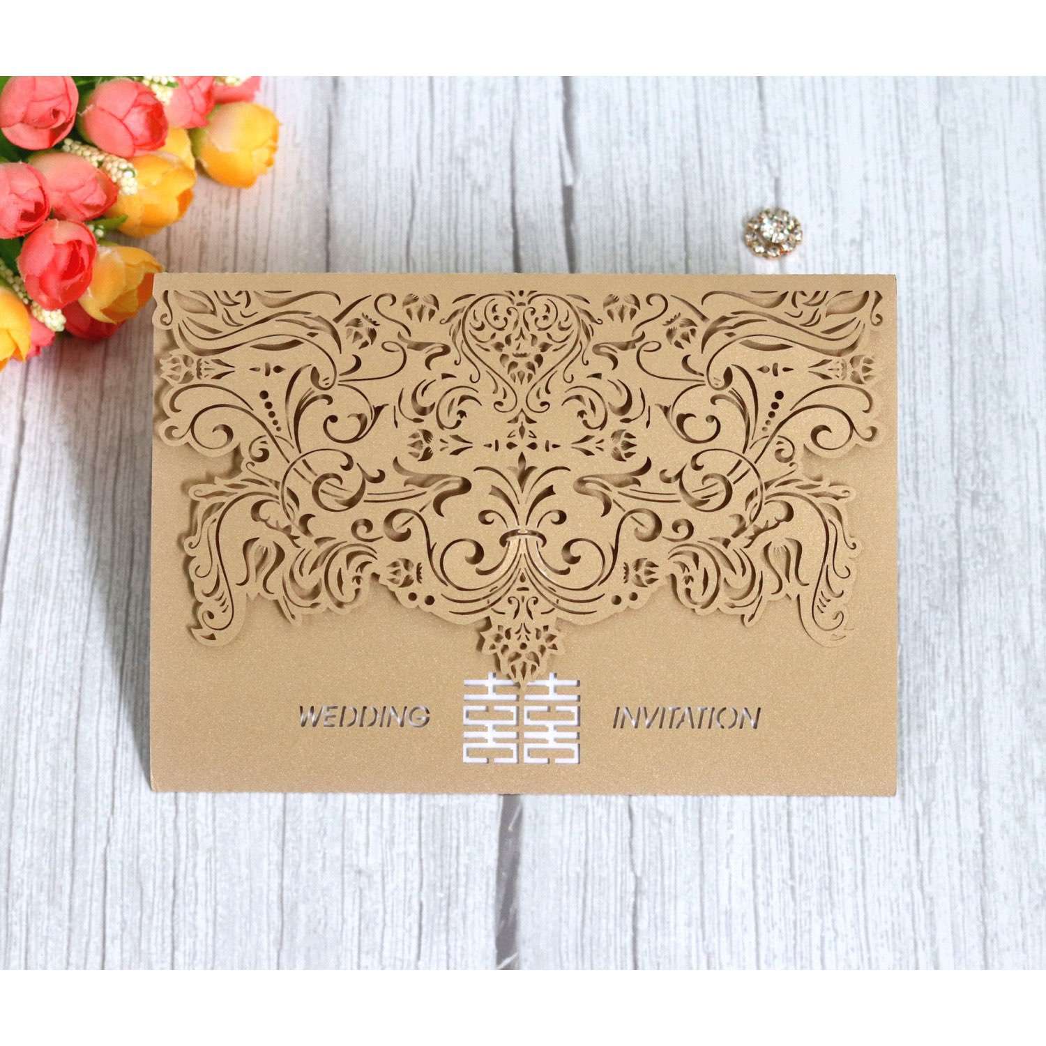 Chinese Style Invitation Card Latest Wedding Invitation Laser Cut Paper